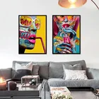 Граффити женская поп Картина на холсте постеры печать настенное искусство абстрактное настенное искусство картины на холсте для гостиной домашнее украшение на стену
