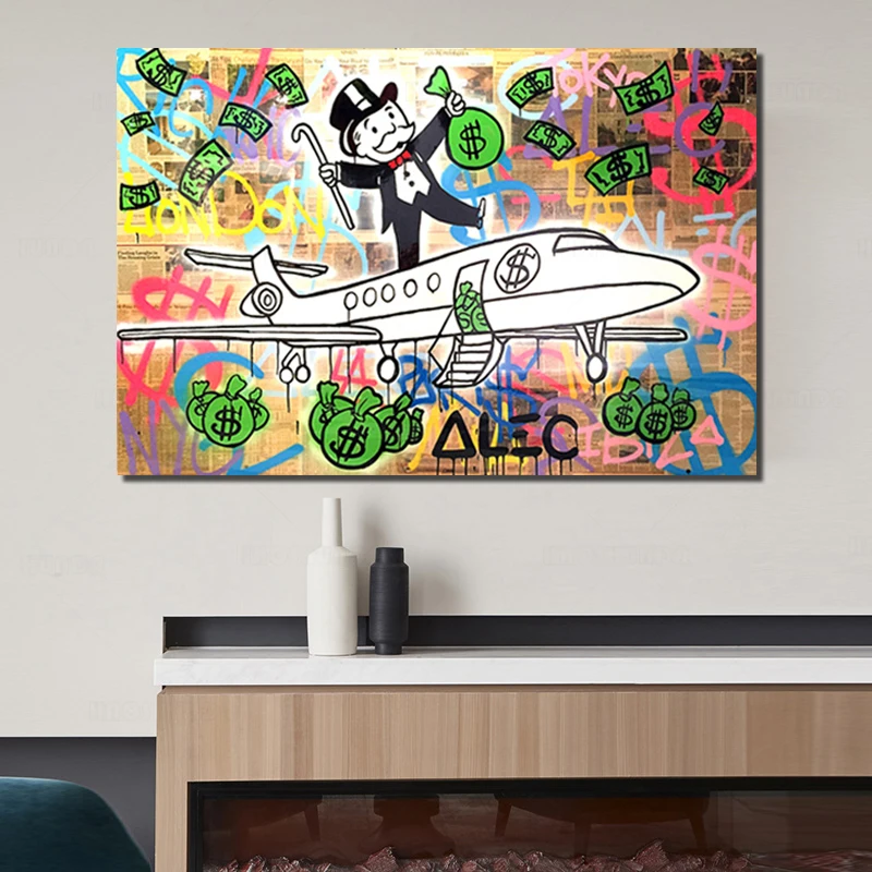 Домашний декор холст монополия печать граффити плакат современное настенное