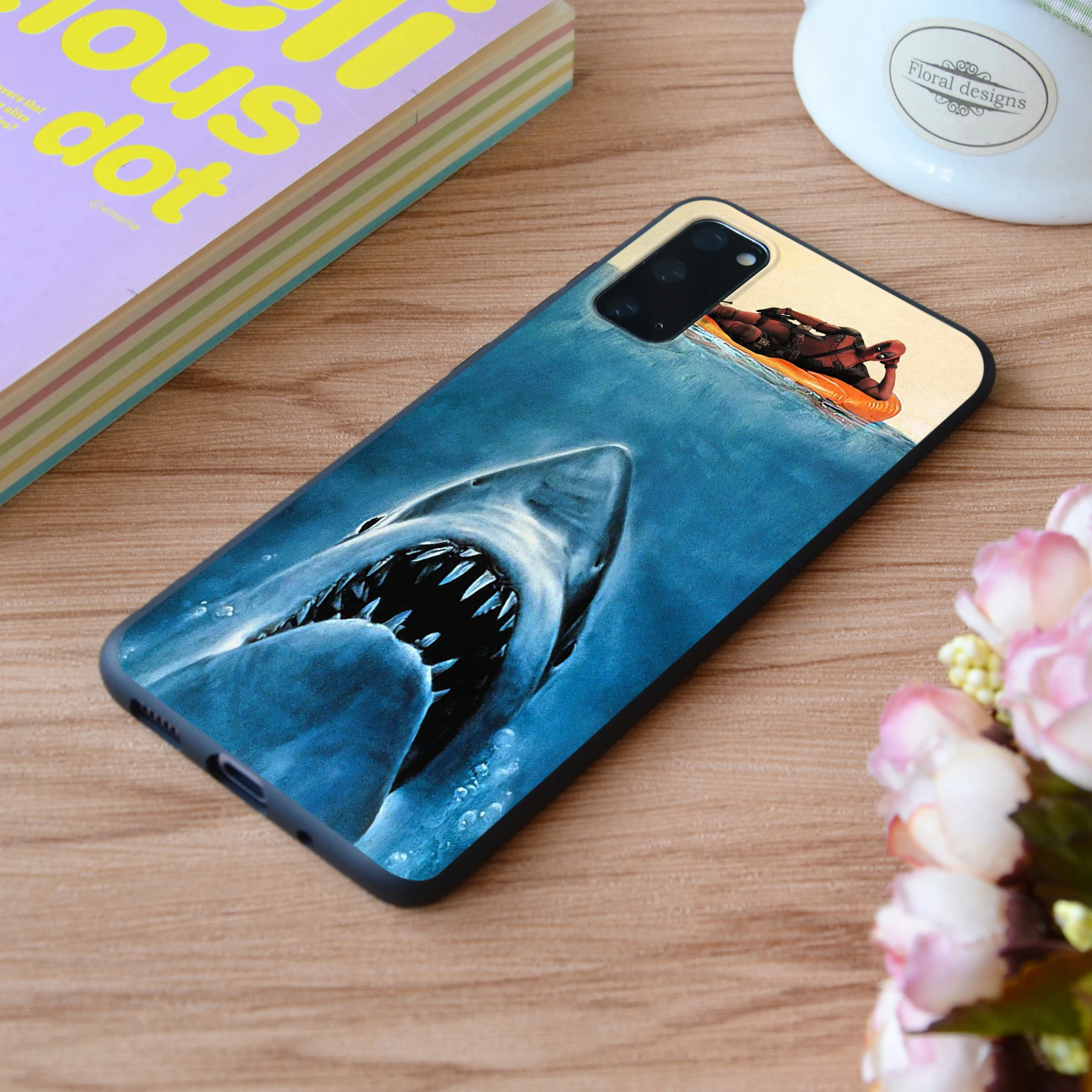 

For Samsung Funny Jaws Shark Print Soft Silicone Matt Case TPU Cover Galaxy S Note M and Galaxy A