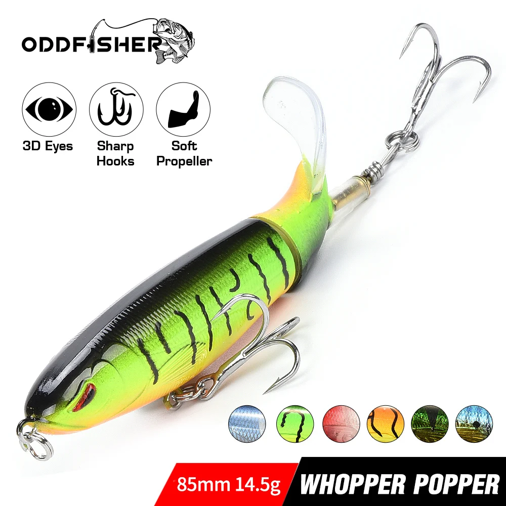 

Whopper Popper Fishing Lure For Wobbler Topwater Hard Bait Tail Propeller Plopper Swimbait Swim Bass Pesca Artificial 2021