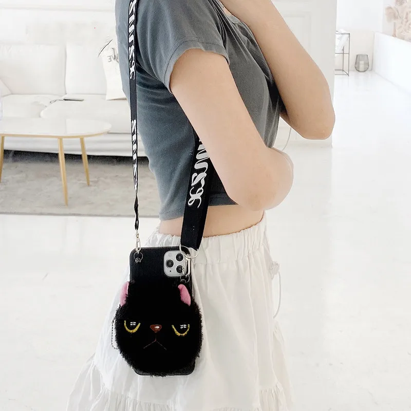 

Plush Furry Coin Purses Phone Case for Huawei P30 P20 Pro P10 P50 P40 Lite E P Smart Z S Pro Plus 2019 2020 2021 Cat Fur Cover