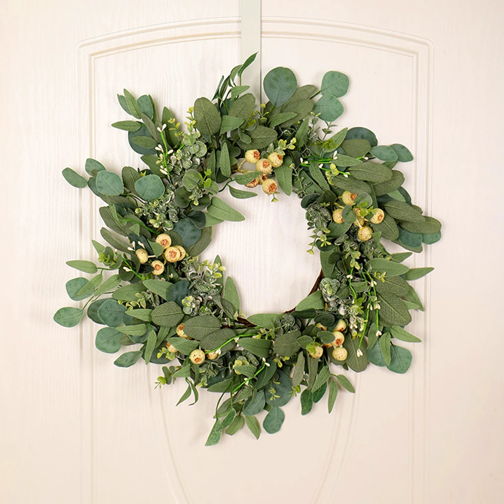 

Christmas Door Decoration Eucalyptus Door Wreath Leaves Wreath Garland Artificial Wreath For Home Office Wedding Decoration
