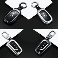 hight end metal key case for toyota highlanderpradocrowncamrycorollarav4alphard car key protective shell keychain