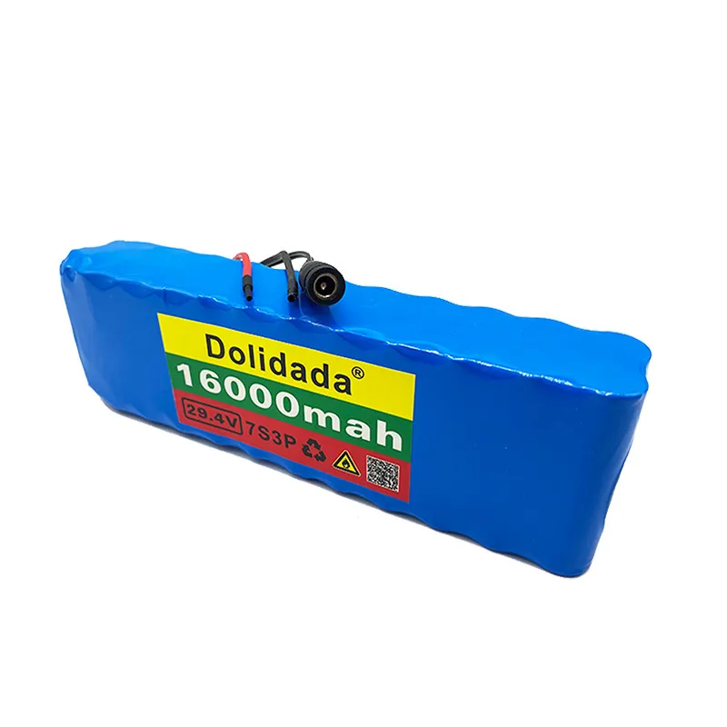 

24V Battery 7S3P 29.4V 16Ah Li-ion Battery Pack with 20A Balanced BMS for Electric Bicycle Scooter Power Wheelchair +2A Charger