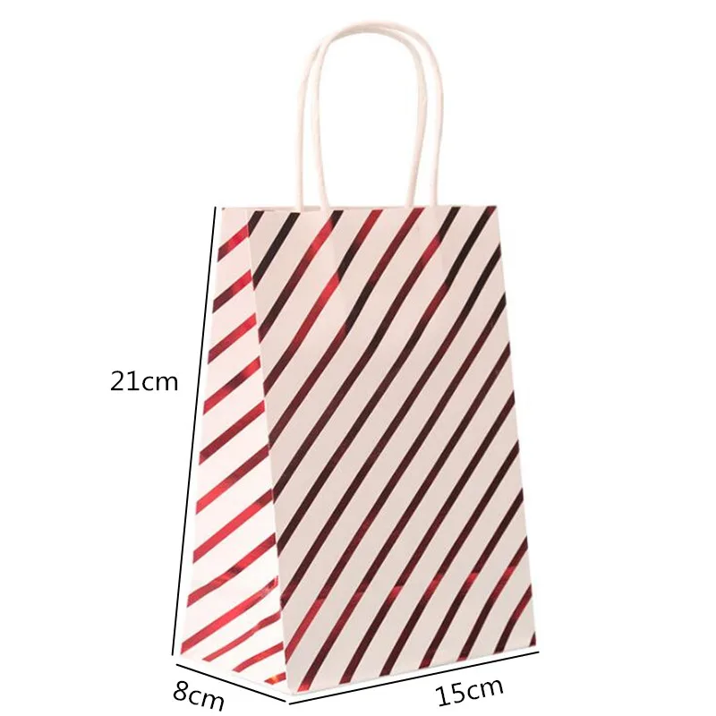 

30pcs/lot Stars Striped Gift Bag Paper Bags Birthday Wedding Party For Gifts With Handle 21*15*8cm Wholesales
