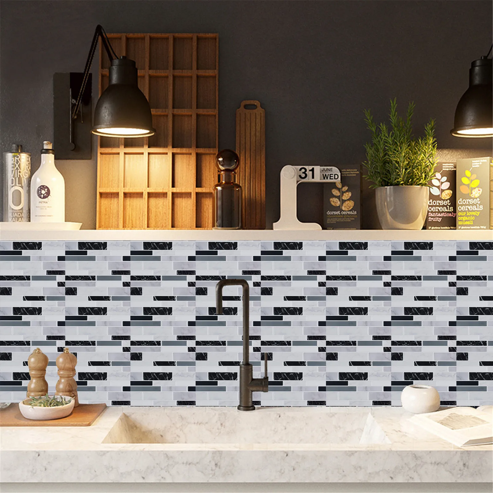 10 шт./компл. самоклеящиеся плитки 3d печатные наклейки кухня ванная комната