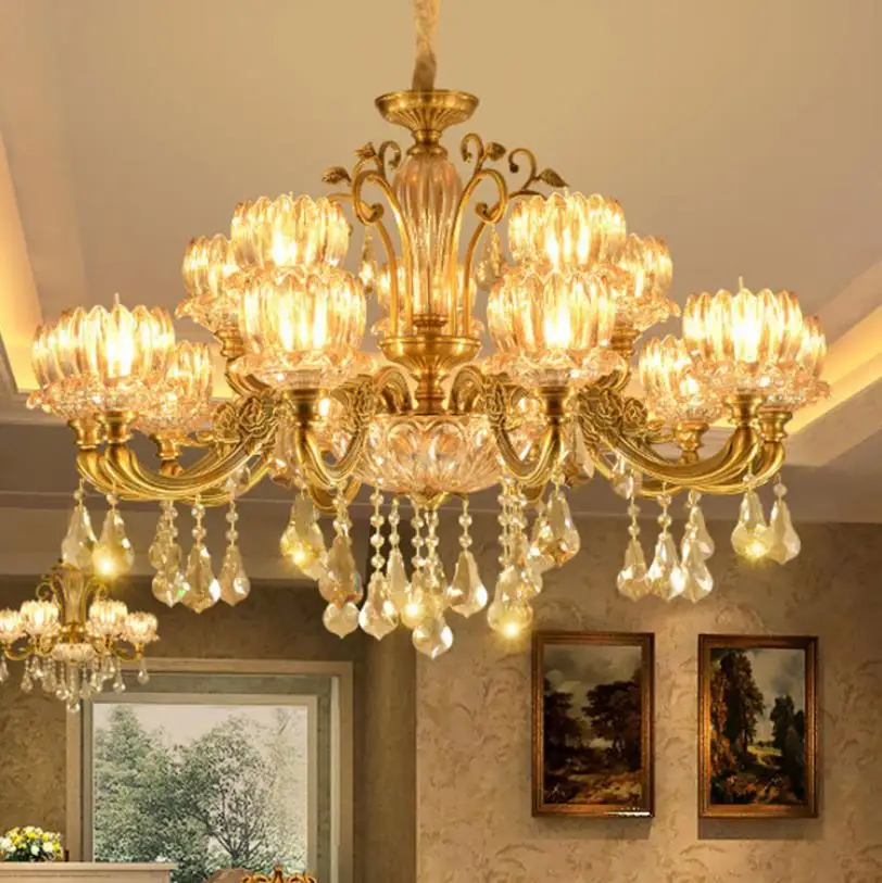 Роскошная хрустальная люстра в европейском стиле для гостиной домашняя
