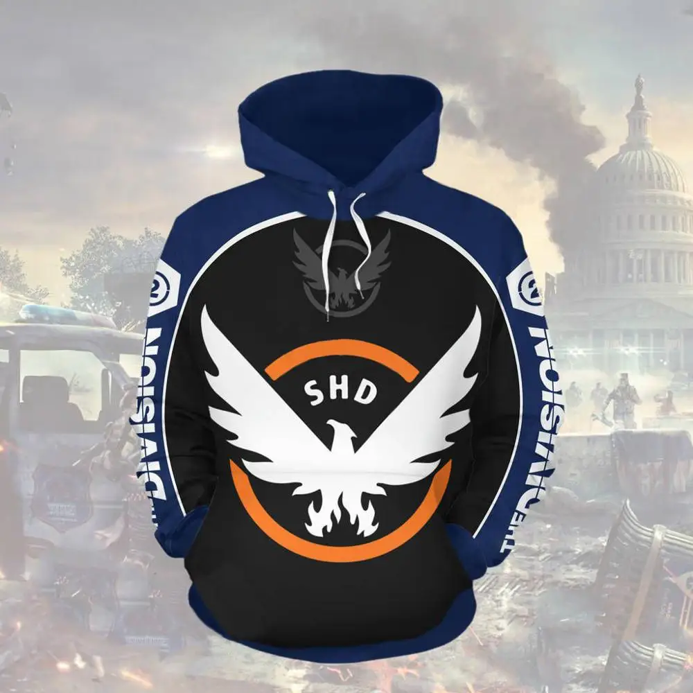 3D печатных хип хоп короткий рукав том Clancy's The Division 2 Унисекс Harajuku видеоигры
