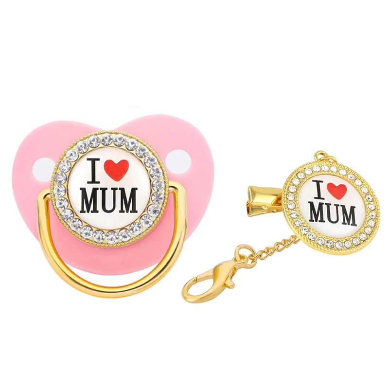 

Детская соска BLINGONLY I Love Mum Стразы