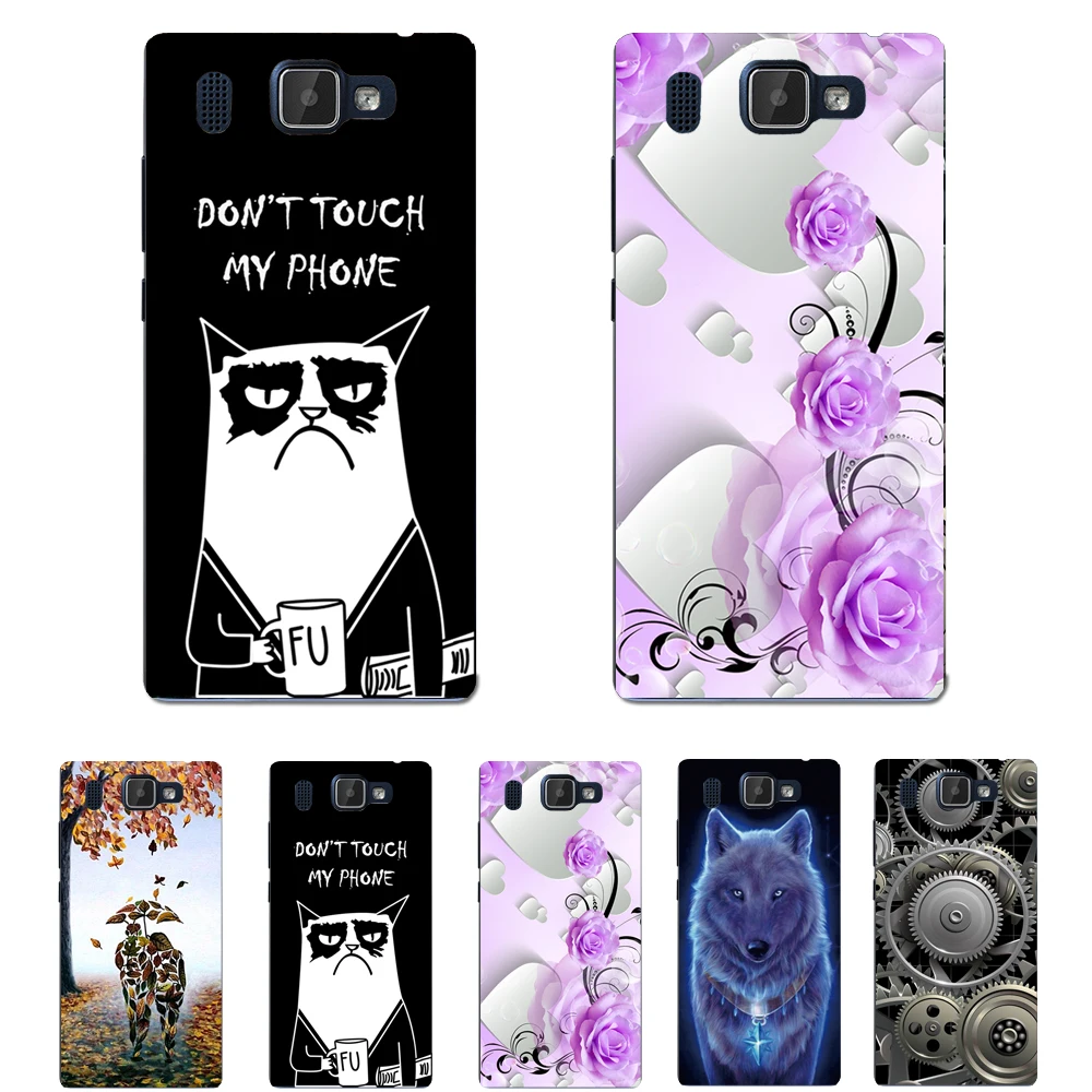 Romantic Leaf Lovers Art Pattern Back Case Cover For Prestigio Grace Q5 PSP5506DUO Shell Bag Housing Gift | Мобильные телефоны и