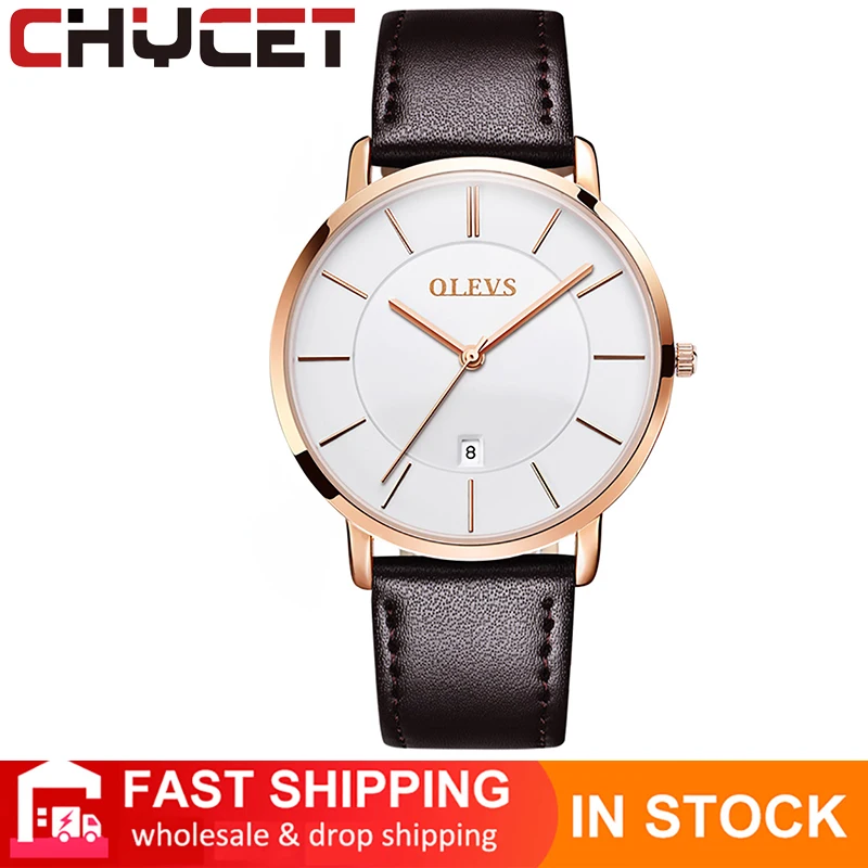 

CHYCET 2021 NEW Quartz Business Men Watch Mens Luxury Watches Casual Fashion Top Brand Leather Chronograph Automatic Date