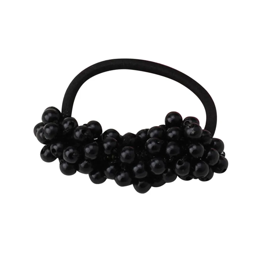 Корейские женские головные уборы с жемчужинами и бусинами блестящая эластичная