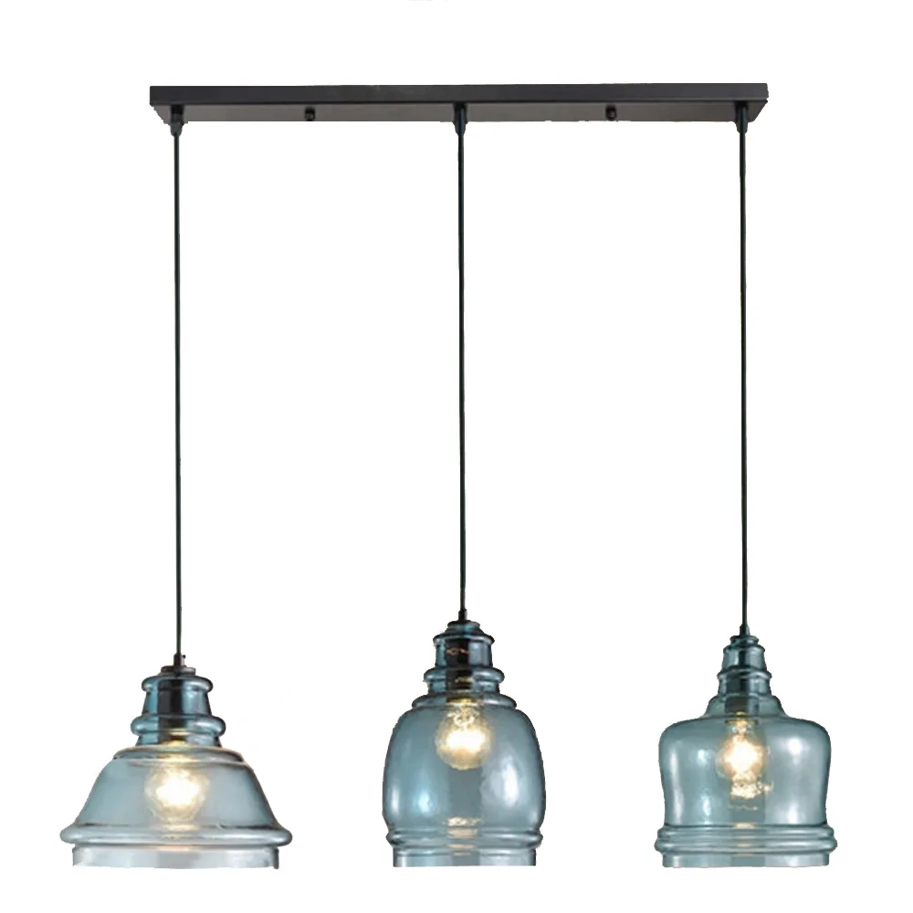 Потолочный подвесной светильник с водяными знаками стеклянная лампа синего