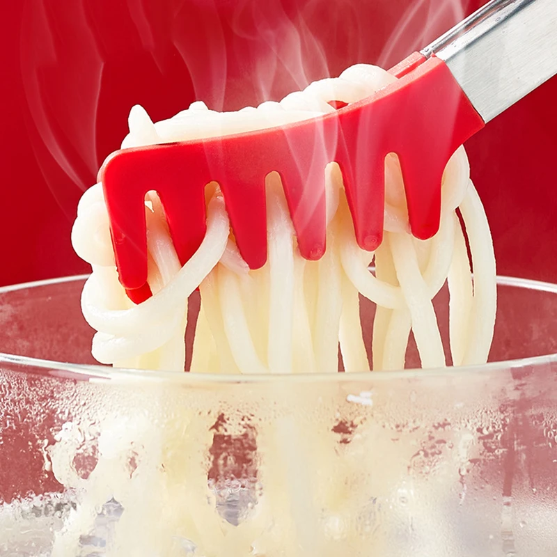 

Food Clip Silicone Home Restaurant Buffet Baking Hot Pot Barbecue Fried Steak Spaghetti Stainless Steel Food Clip HFD889