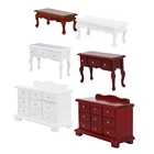 112 кукольный домик Миниатюрный стол стул шкаф деревянная мебель набор (деревянный цвет)
