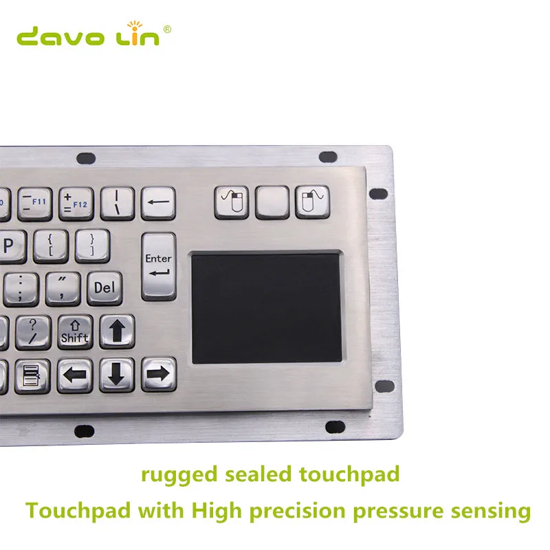 Custom Metal Button Industrial Touchpad Keyboards Brushed Stainless Steel Keyboard For Kiosks Banking Medical CNC Machine