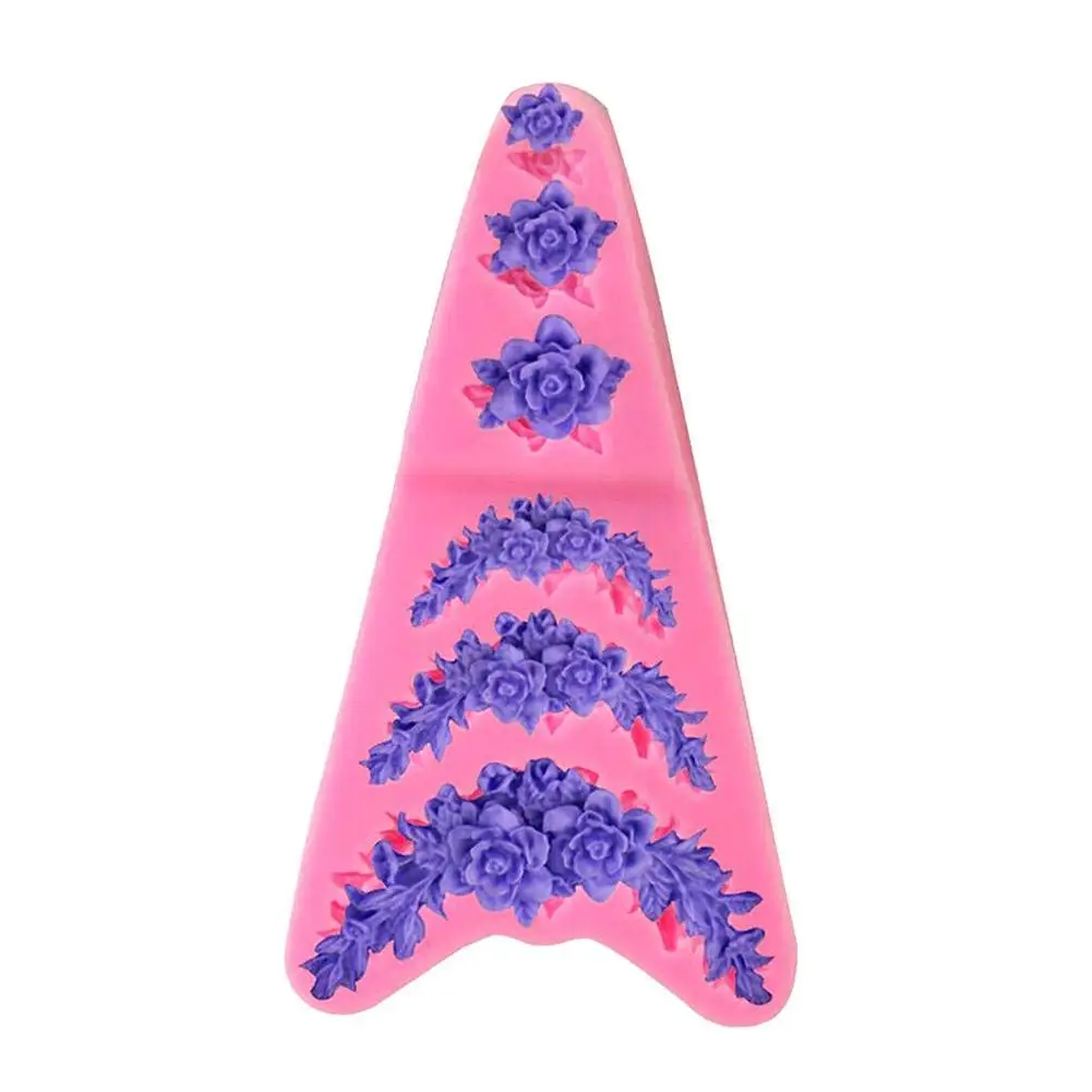 

3D Flower Silicone Mold Sugar Paste DIY Fondant Cake Tool Chocolate Cake Candy Decor Fence Shaped Cake Baking Liquid Moulds Q9C5