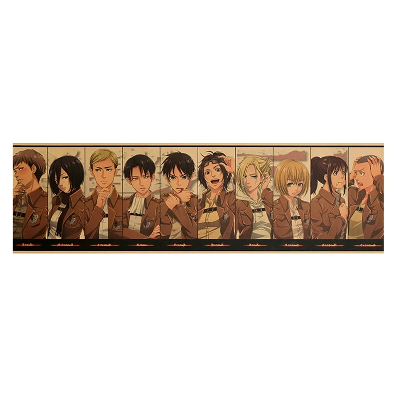 

Anime Attack on Titan Character Collection Poster Classic Cartoon Anime Kraft Paper Wall Sticker Room Decoration Wallpaper
