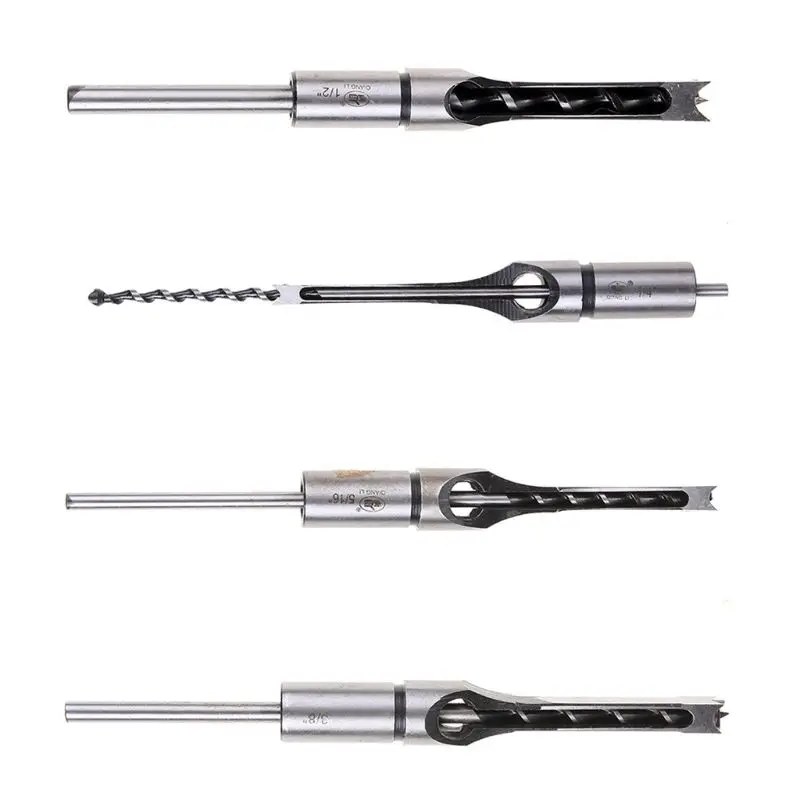 

Woodworking Drill Bit Square Hole Chisel Mortising Kit Mortise Tenon Wood Tool