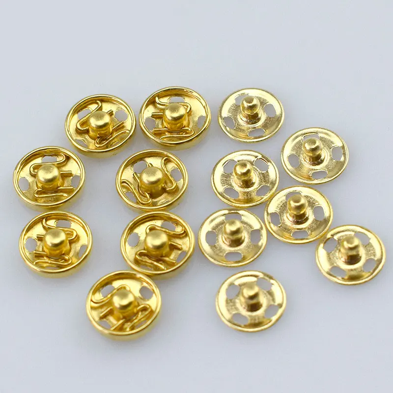 100 шт. высококачественная металлическая застежка-кнопки 8 мм Золотое пальто