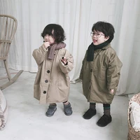 80 130 cm winter girls boys super long parkas baby kids children casual thick warm jacket outerwear two colors
