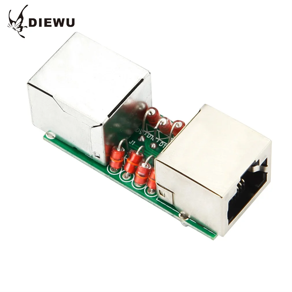 DIEWU RJ45 сетевой через интерфейс молнии соединитель расширителя кабель