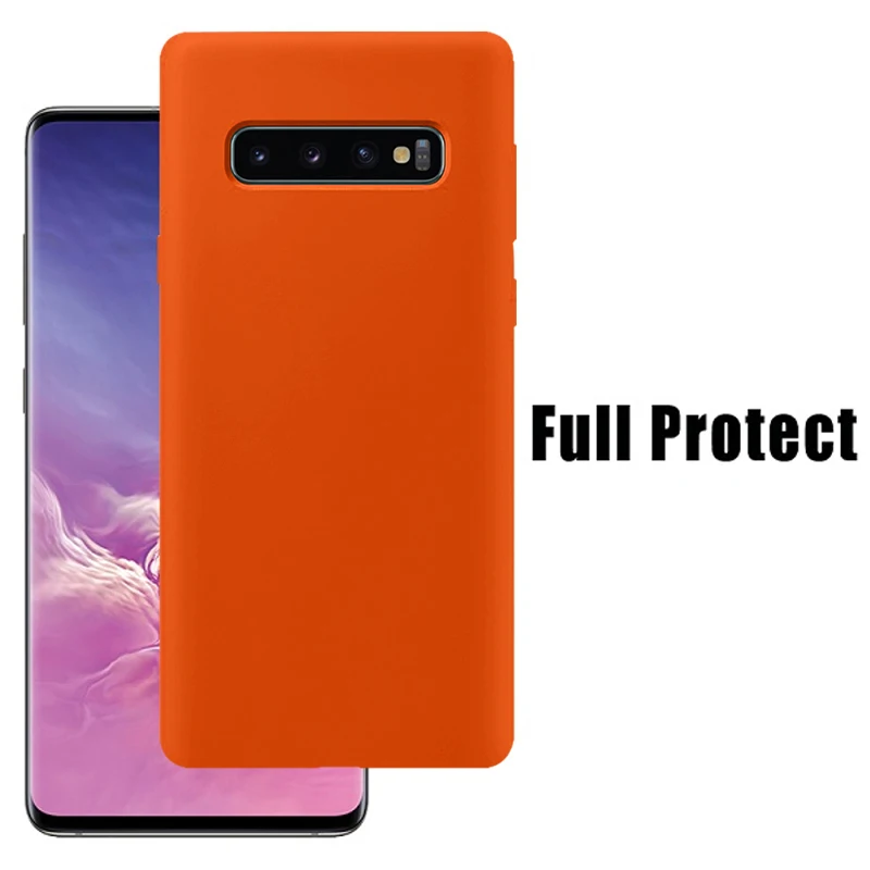Для samsung S10 чехол, высокое качество, мягкий силикон, 360, полная защита, задняя крышка для samsung Galaxy S10 Plus S10e чехол - Цвет: Оранжевый