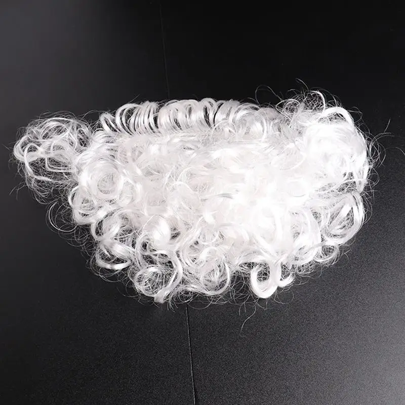 

White Christmas Santa Claus Curly Beard Santa Fancy Dress Costume Simulation Beard Props Beard Wig for Performance