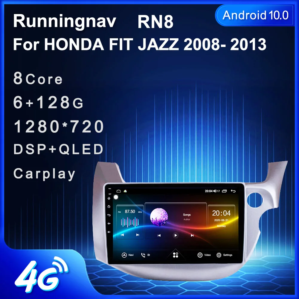 4G LTE Android 10 1 для HONDA JAZZ FIT правый руль 2007 2013 мультимедийный стерео автомобильный DVD