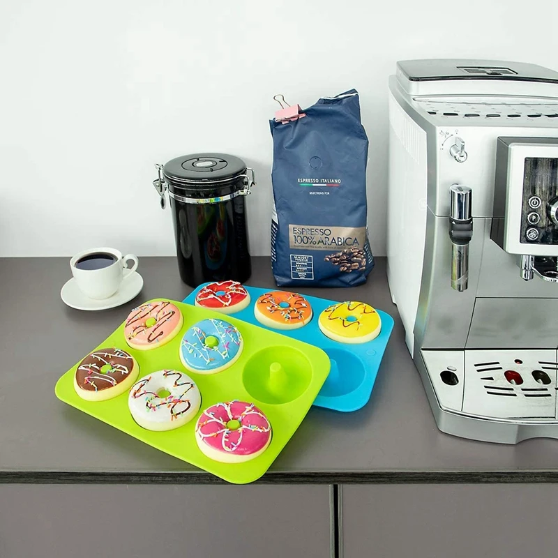 

2Pcs Silicone Donut Mold Non-Stick Easy To Demold Donut Cake Pan & 1 Pcs 450G Toast Mold Toast Box Lid Non-Stick Pan