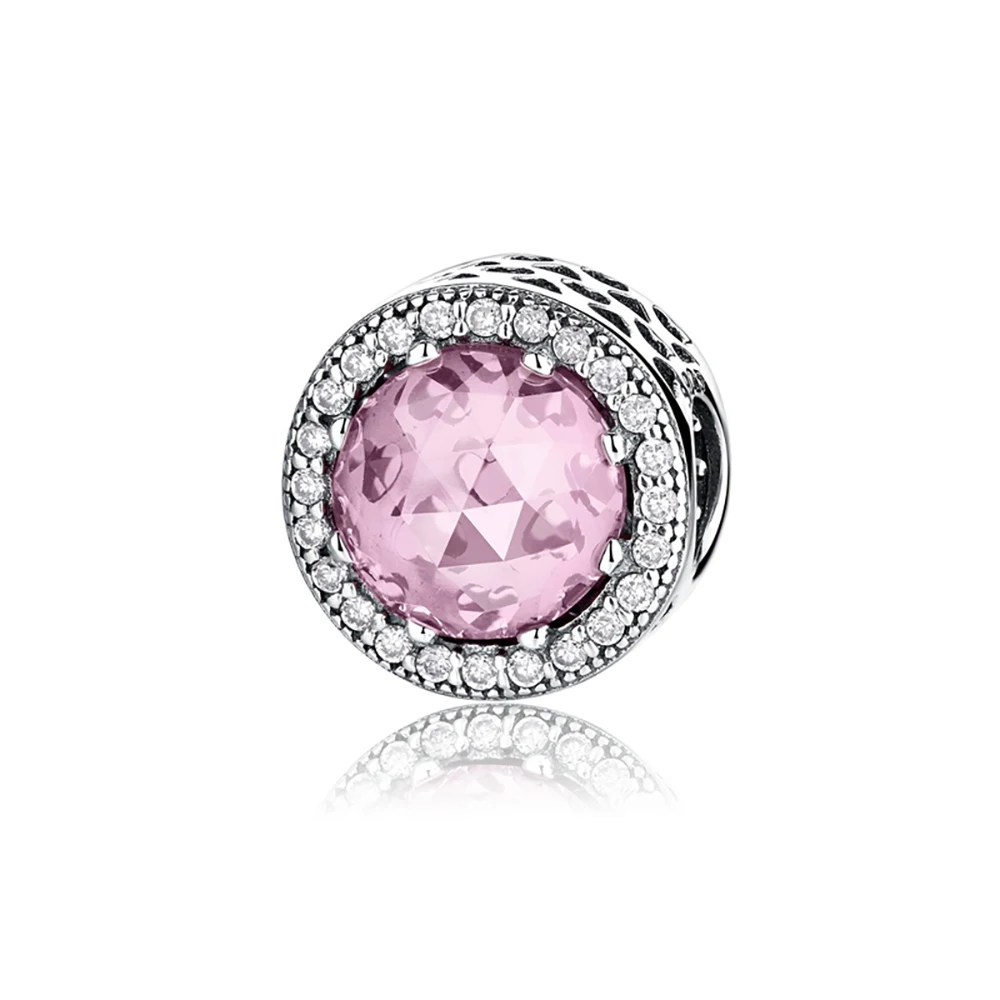 

Женский браслет Pandora из серебра 925 пробы, с розовым сердцем моря