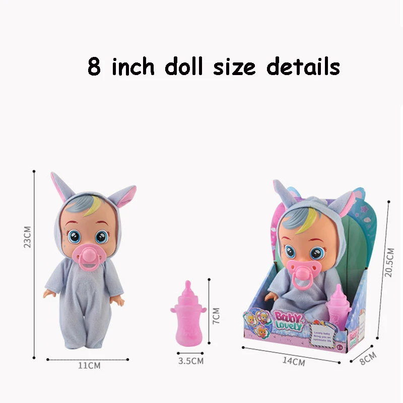10 Inch Electric Tearing Dolls Animal Unicorn Baby Toy Full Silicone Reborn Baby Doll Drinking Surp 10 Inch Electric Tearing Dolls Animal Unicorn Baby Toy Full Silicone Reborn Baby Doll Drinking Surp