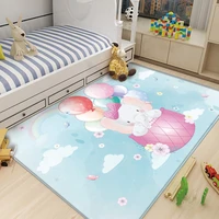 kids hand print rectangle soft foldable fashion alfombr balloon cute elephant pattern non slip baby play children flannel carpet