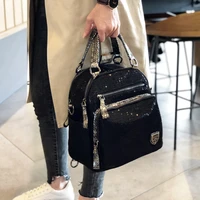 mesh netting iridescent paillette handbag female high quality sparkle shiny black messenger bag women fashion daily shoulder bag