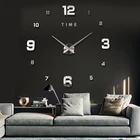 Большие настенные часы современного дизайна 2021, кварцевые часы 3D сделай сам, модные часы, акриловые зеркальные наклейки для гостиной, домашний декор