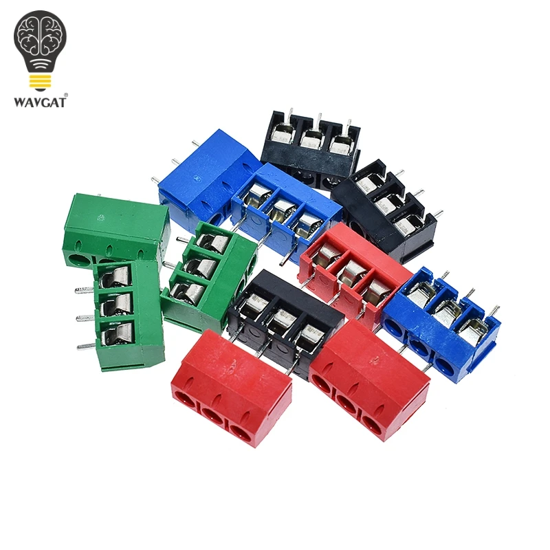 20 шт KF301 2P 3P 5.0 2Pin 3Pin винт 5 0 мм прямой печатной платы Клеммная колодка Разъем синий