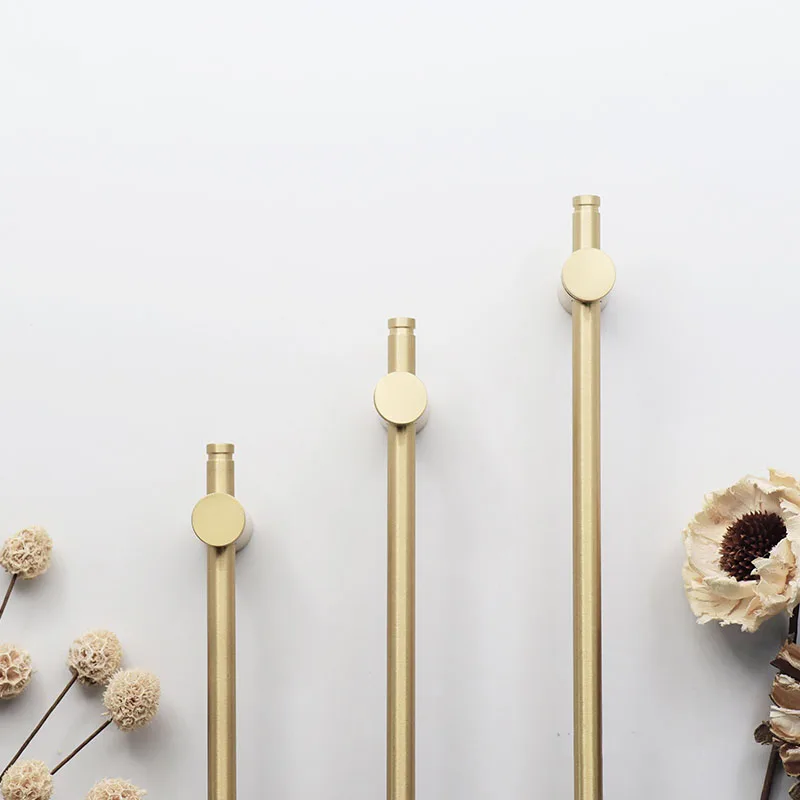 Латунные Длинные ручки для шкафа ручка роскошные в скандинавском стиле ванной
