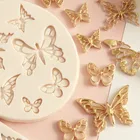 Силиконовая форма в форме бабочки для торта, форма для печенья с кружевным узором, формы для кондитерских изделий, шоколадных конфет, инструмент для украшения торта, выпечки