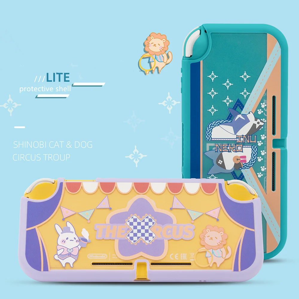 GeekShare Case For Nintend Switch Lite Ninja Cats Dogs Circus Soft TPU Back Girp Full Cover Nintendo Switch Shell Accessories