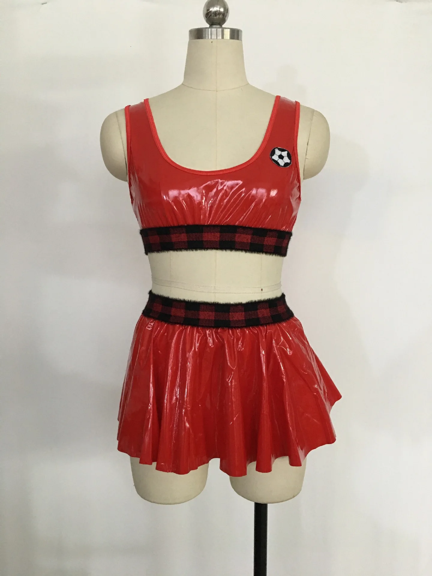 

PU Skirt Hip Hop Dance Clothes Suit For Adult Wear Gogo Dancer Outfit Designer Clothes Stage Costume Sexy DJ DS Clothing