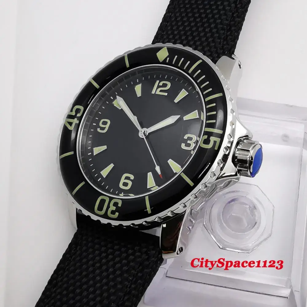 Мужские автоматические механические часы с черным циферблатом 45 мм|Мужские часы|