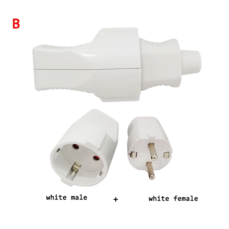 Set B 16A 250V EU Германии универсальную пробку Мощность разъем адаптера Мужской Женский электрические вилки для путешествий и дома, съемный Мощность штепсельной вилки - Цвет: Set B