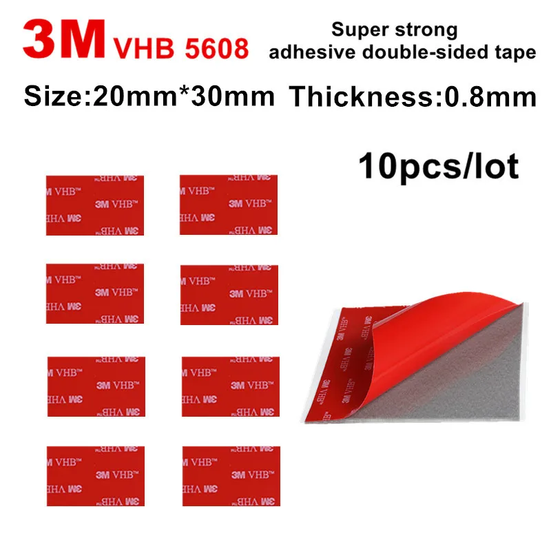 

3M VHB 5608 Heavy Duty Double Sided Adhesive Acrylic Foam Tape Good For Car Camcorder DVR Holder/20mm*30mm/10Pcs/Lot