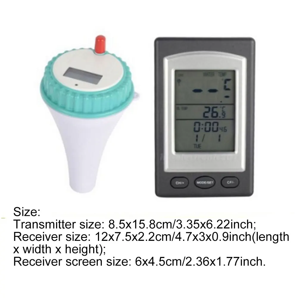 

Pool Thermometer Wireless Remote Digital Water Temperature Gauge With LCD Display For Swimming Pool Spa Bathtub Aquarium
