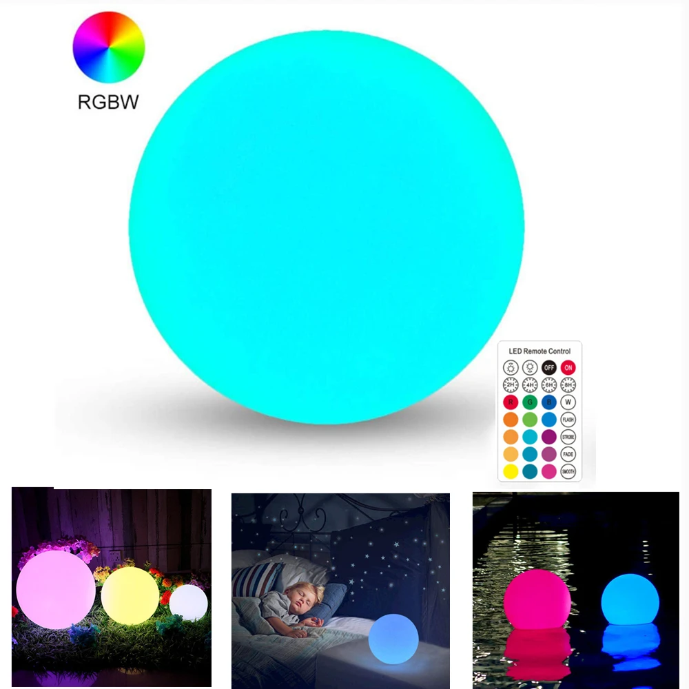 Пластиковый бассейн огни RGB Цвет меняющийся светодиодный шар огоньки IP67 Водонепроницаемый сменная Кнопка сотового гидромассажная Ванна ночные светильники игрушки для бассейна - изображение