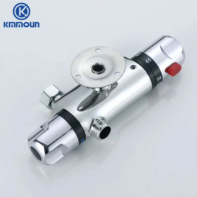 Латунный хромированный Термостатический смеситель для душа с двойной ручкой