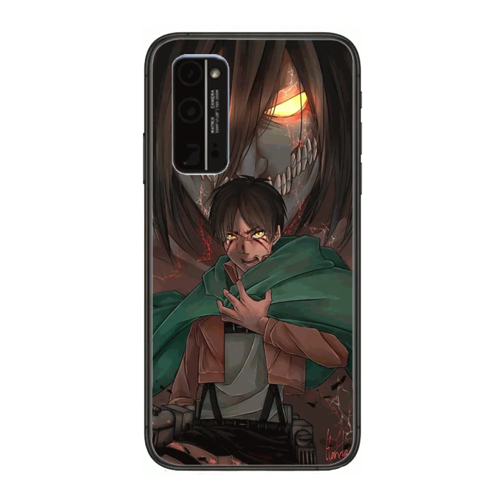 

attack anime case Phone Case Hull For Huawei Honor 8 9 10 20 30 A S Lite Pro 5g i Black Back Soft Cell Cover Pretty