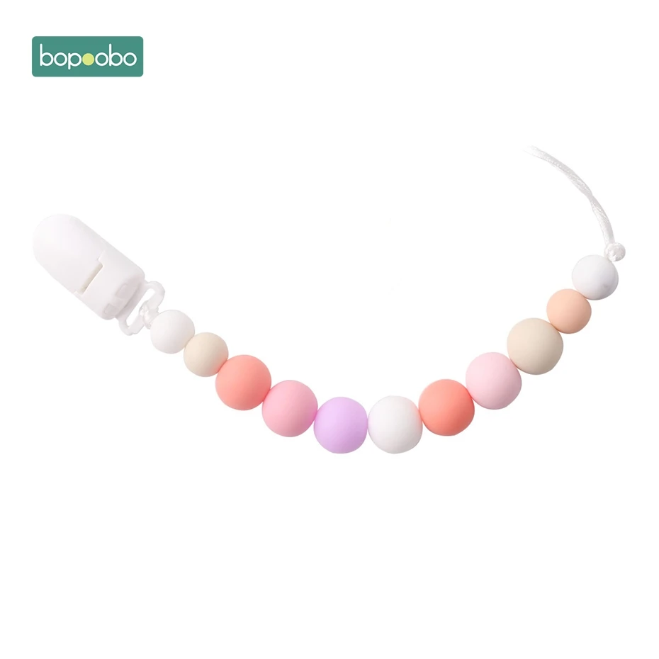 Bopoobo 1 шт., детский прорезыватель, соски, клипсы, подарок для ребенка, пищевые силиконовые грызуны, прорезыватель из бисера, BPA бесплатно, подарок для ребенка, игрушки, силиконовые бусины - Цвет: Orange Series
