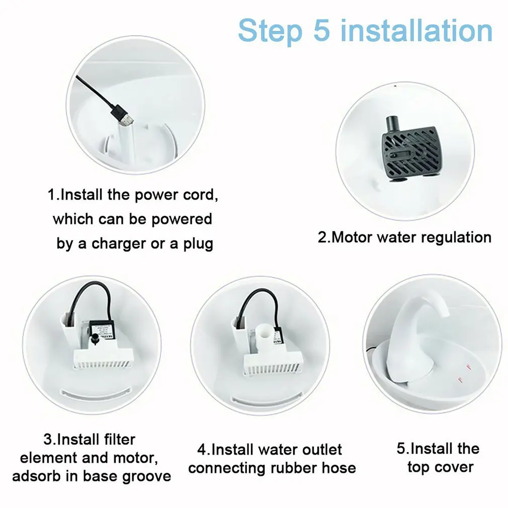 

New 2.36L Automatic Electronic Water Fountain for Cat Dog Swan Pet Drinking Fountain Pet SuppliesUS/EU/UK Plug