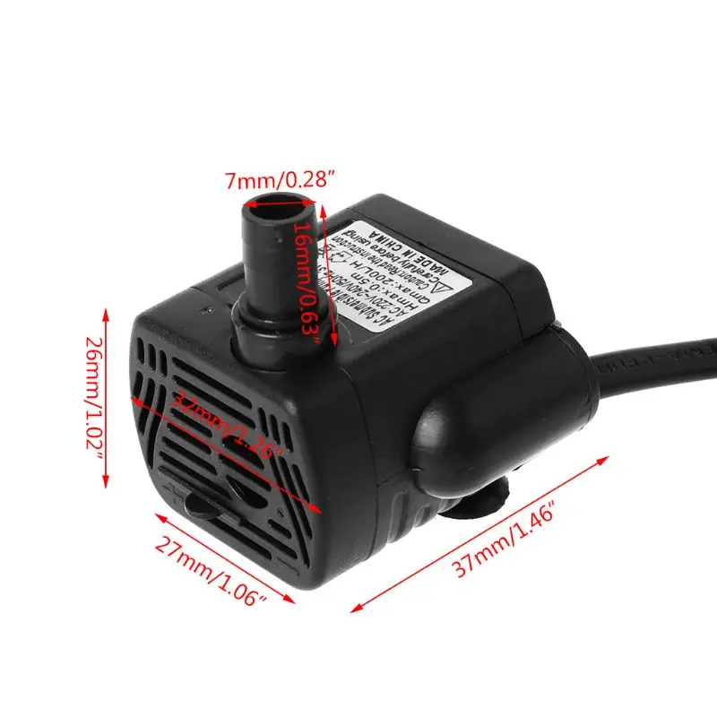 

EU Plug AC 220V 3W Submersible Water Pump Aquarium Fountain Air Fish Pond Tank